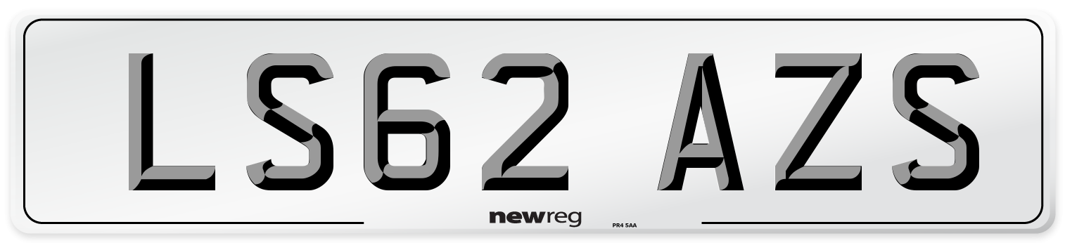 LS62 AZS Number Plate from New Reg
